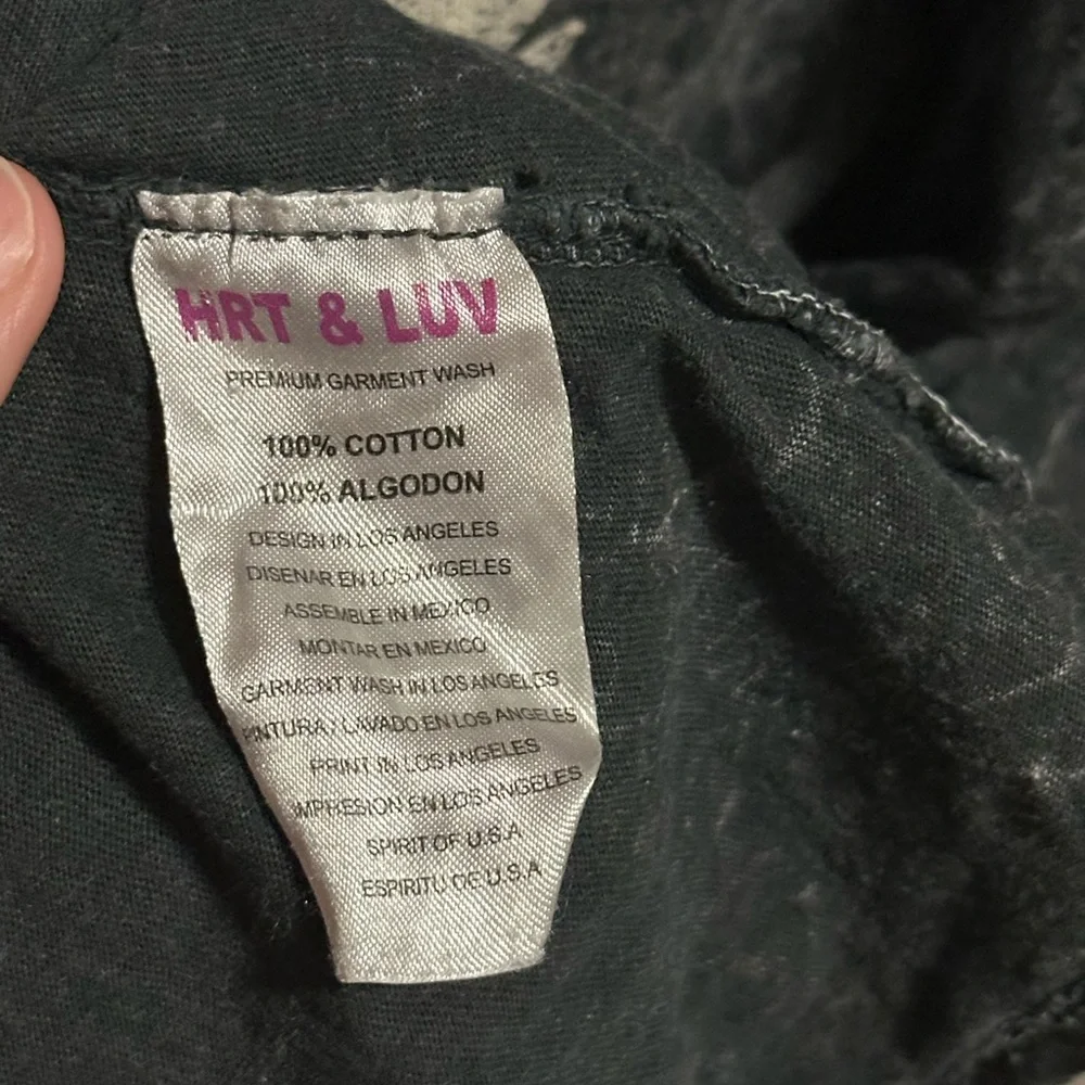 Black Mineral Washed Texas Graphic Short Sleeve Shirt size large - Picture 4 of 5